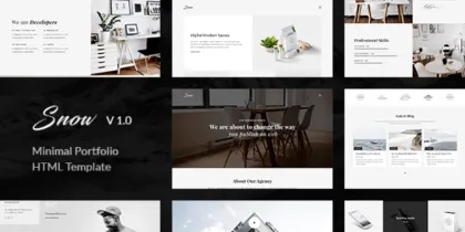 Snow | Minimal Clean WordPress Portfolio Theme 1.4.2 GPL Theme