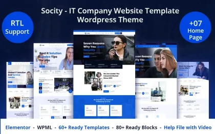 Socity IT Company Website Template WordPress Theme 3.0.0 GPL Theme