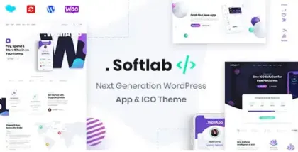 Softlab Startup and App WordPress Theme 1.3.4 GPL Theme