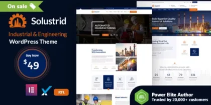 Solustrid Factory Industrial Business WordPress Theme 2.1 GPL Theme