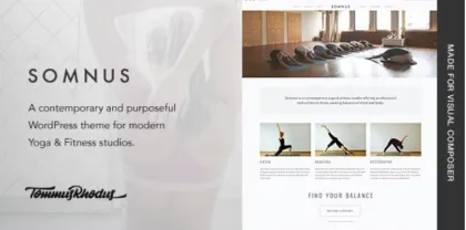 Somnus Yoga Fitness Studio WordPress Theme 1.0.9 GPL Theme