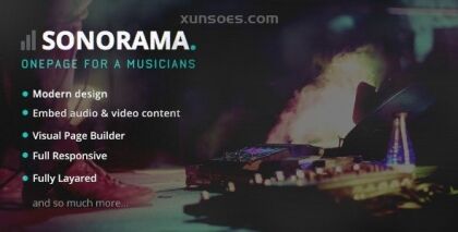 Sonorama Music Band Musician WordPress Theme 2.5 GPL Theme