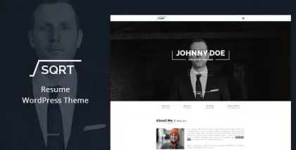Squareroot WordPress Resume Theme 2.9.4 GPL Theme