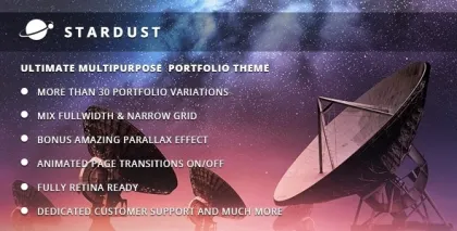 Stardust Multi-Purpose Portfolio WordPress Theme 3.1 GPL Theme