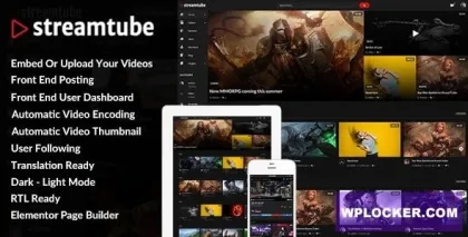 StreamTube Video Streaming WordPress Theme 2.7.30 GPL Theme