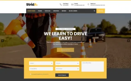 Strida Driving School WordPress Theme 1.0.0 GPL Theme