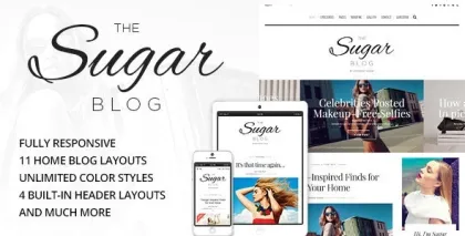 Sugar Clean Personal WordPress Blog Theme 3.0 GPL Theme