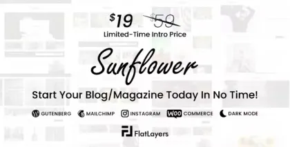 Sunflower Modern, Lightweight Multipurpose WordPress Blog Theme 1.2 GPL Theme