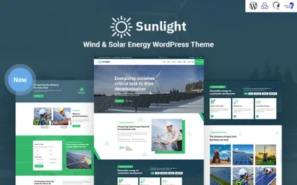 Sunlight Wind and Solar Energy Responsive WordPress Theme 1.0.0 GPL Theme