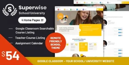 Superwise Modern Education and Google Classroom WordPress Theme 2.9.3 GPL Theme