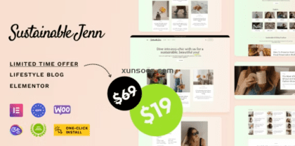 Sustainable Jenn – Eco Lifestyle Blog WordPress Theme 1.0.1 GPL Theme