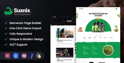 Suxnix Health Supplement WordPress Theme 1.2 GPL Theme