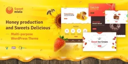 SweetMielo Honey Production and Sweets Delicious WordPress Theme 1.6.7 GPL Theme