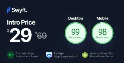 Swyft PageSpeed Optimized WordPress Blog Theme 1.0.6 GPL Theme