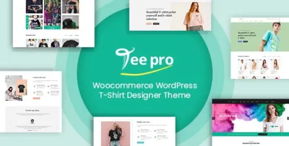 TEEPRO Woocommerce Custom T-Shirt Designer WordPress Theme 3.7.2 GPL Theme