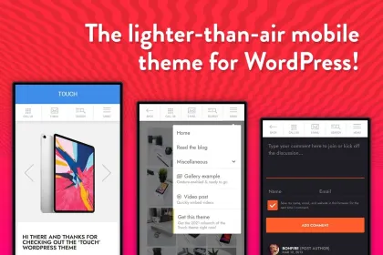 TOUCH: A Lighter-than-air WordPress Mobile Theme 2.0 GPL Theme