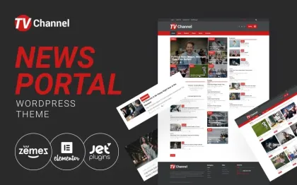 TVChannel News Portal Modern WordPress Elementor Theme WordPress Theme 1.0.1 GPL Theme