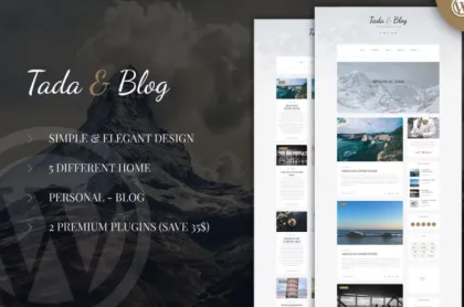 Tada Blog Personal Blog WordPress Template 1.3 GPL Theme