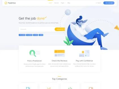 TaskHive Freelance Marketplace WordPress Theme 1.1.6 GPL Theme