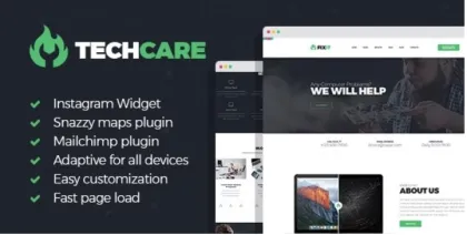 TechCare Electronics Repair WordPress Theme 1.1.0 GPL Theme