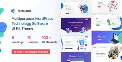 Techland Saas Startup WordPress Technology Theme 1.8.9 GPL Theme