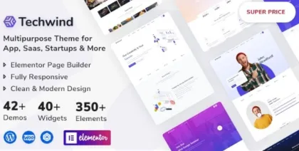 Techwind Multipurpose Landing Page WordPress Theme 1.0.2 GPL Theme