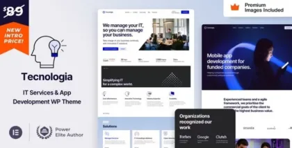 Tecnologia IT Services App Development 4.0 GPL Theme