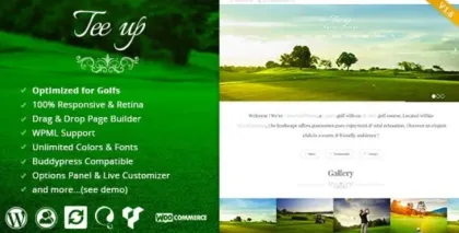 Tee Up Elegant Golf WordPress Theme 1.6 GPL Theme