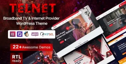 Telnet Broadband TV Internet Provider WordPress Theme 1.0.7 GPL Theme