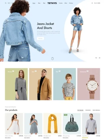Tethys eCommerce fashion and minimalism template 1.3.1 GPL Theme