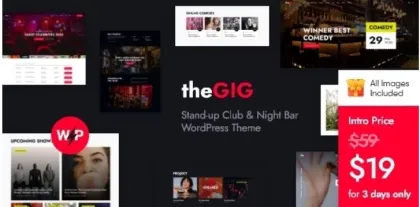 The Gig  – Stand-up Club Night Bar WordPress Theme 1.3.0 GPL Theme