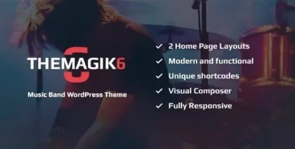 The Magic  Music Band Musician Artist WordPress Theme 1.6 GPL Theme