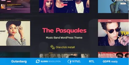 The Pasquales Music Band, DJ and Artist WP Theme 1.0.9 GPL Theme