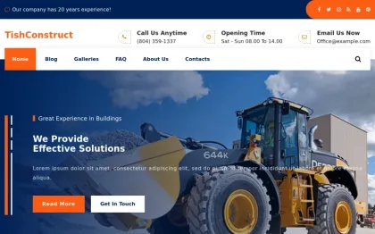 TishConstruct Construction Company WordPress Theme 1.0.1 GPL Theme