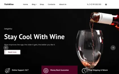 TishWine Wine Store WordPress Theme 1.0.0 GPL Theme