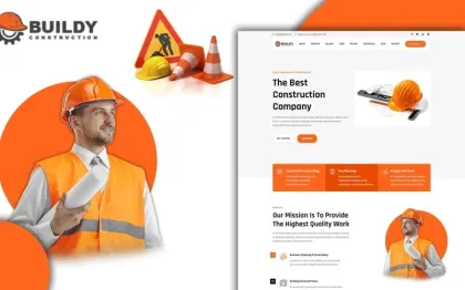 Tomaar Buildy Multipurpose Construction Landing Page WordPress Theme 1.0.0 GPL Theme