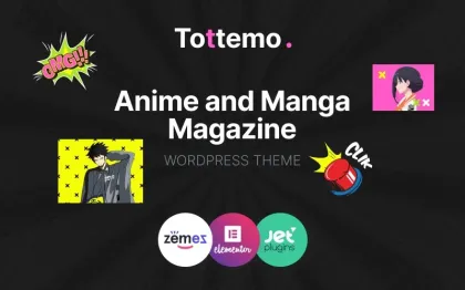 Tottemo Anime and Manga Magazine WordPress Theme 1.0.1 GPL Theme