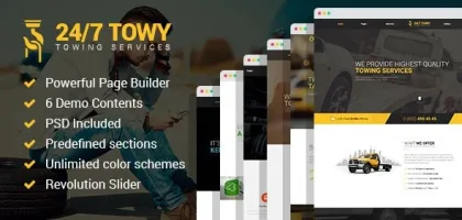 Towy Emergency Auto Towing and Roadside Assistance Service WordPress theme 1.5 GPL Theme