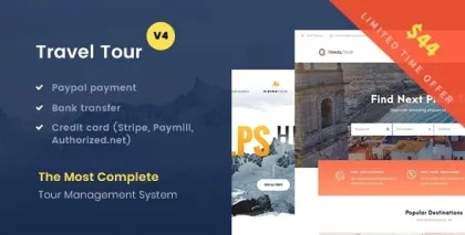 TravelTour Travel Tour Booking 5.1.8 GPL Theme