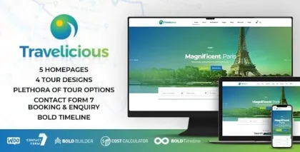 Travelicious Tour Operator Theme 1.5.5 GPL Theme