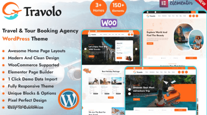 Travolo Travel Tour Booking WordPress Theme 1.0.0 GPL Theme