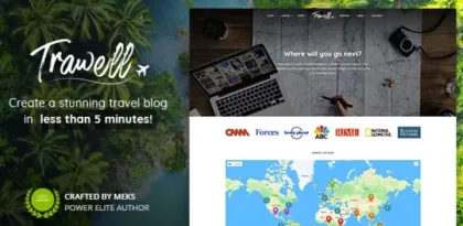 Trawell Travel Blog WordPress Theme 1.8.1 GPL Theme