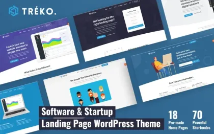 Treko Startup and Software Landing WordPress Theme 1.0.2 GPL Theme