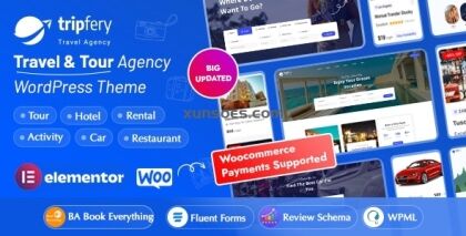 Tripfery Travel Tour Booking WordPress Theme 1.3.2 GPL Theme