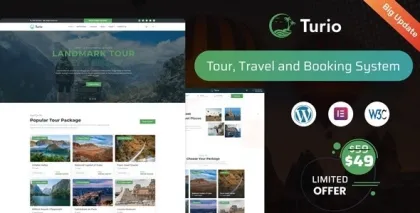 Turio Tour and Travel WordPress Theme Tourism Agency 1.4.0 GPL Theme