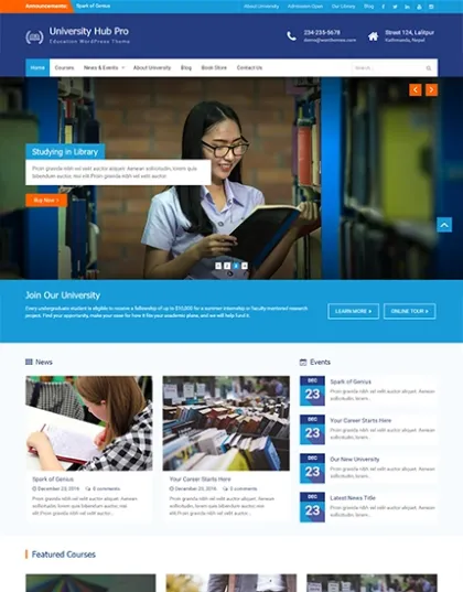 UNIVERSITY HUB PRO 3.4.2 GPL Theme