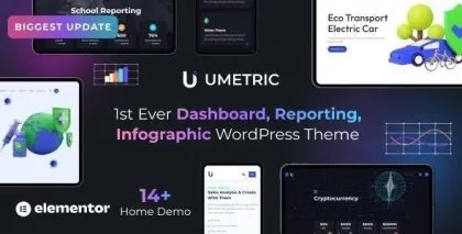 Umetric | WordPress Dashboard, Reporting and Infographic Theme 2.0.1 GPL Theme