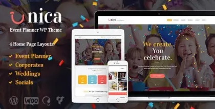 Unica Event Planning Birthday Wedding Agency WordPress Theme 1.4.1 GPL Theme