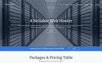 Uptime99 Web Hosting WordPress Theme 1.0.0 GPL Theme