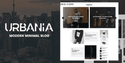 Urbania Modern Minimal WordPress Blog 1.2 GPL Theme